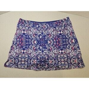 Tranquility by Colorado Clothing blue/white/pink floral print workout skort Sz L
